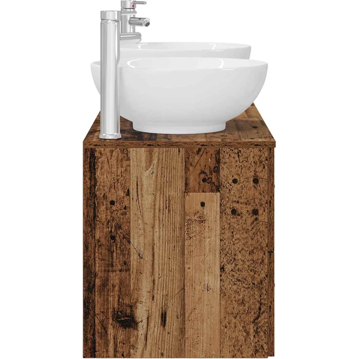 vidaXL Badezimmerschrank-Set 3 stk. Altholz 129 x 44,5 x 80 cm 3405913 – Bild 6