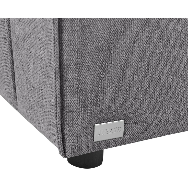 Juskys Ottomane Domas - modulares Sofa in Stoff Dunkelgrau - Wohnzimmer Couch - Modulsofa 130 kg belastbar - Sofagarnitur Wohnlandschaft – Bild 9