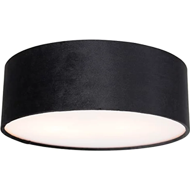 Qazqa Drum Deckenleuchte, 2-flammig in Schwarz Gold, 30cm, dimmbar, ideal für Flur, Küche, Wohnzimmer und Schlafzimmer – Bild 5