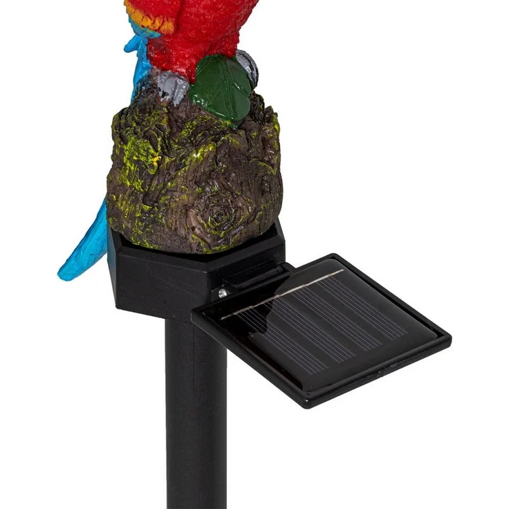 Haushalt International LED Solarleuchte Solar-Gartenstecker Papagei Solarlampe, LED, warmweiß, Solarbeleuchtung – Bild 3