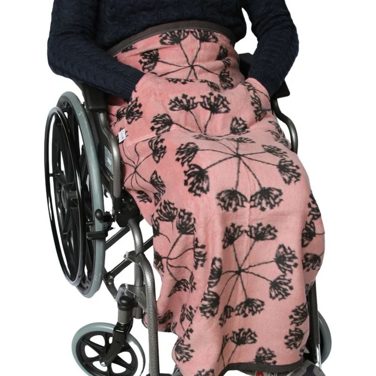 Outdoordecke Rollstuhldecke DECKE für ROLLSTUHL Beindecke Rollstuhlfahrer Kniedecke, Seniori, 2. Rosa - Pusteblume – Bild 2