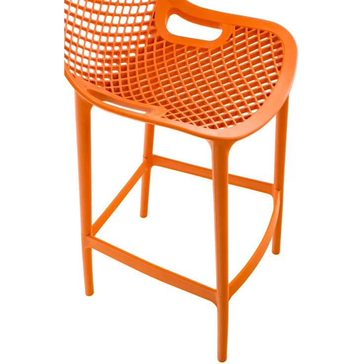 DELUKE® Barhocker modern Orange LORL - Kunststoff, 105x45x53cm Barhocker mit Lehne Tresenhocker Barstuhl Küchenhocker Thekenhocker hoher Stuhl – Bild 7