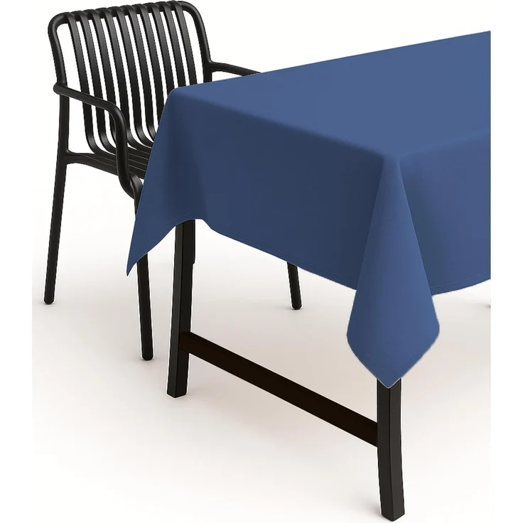 texpot Tischdecke 160x260 cm Blau Leinenoptik Lotuseffekt Fleckschutz Bügelfrei Tischtuch