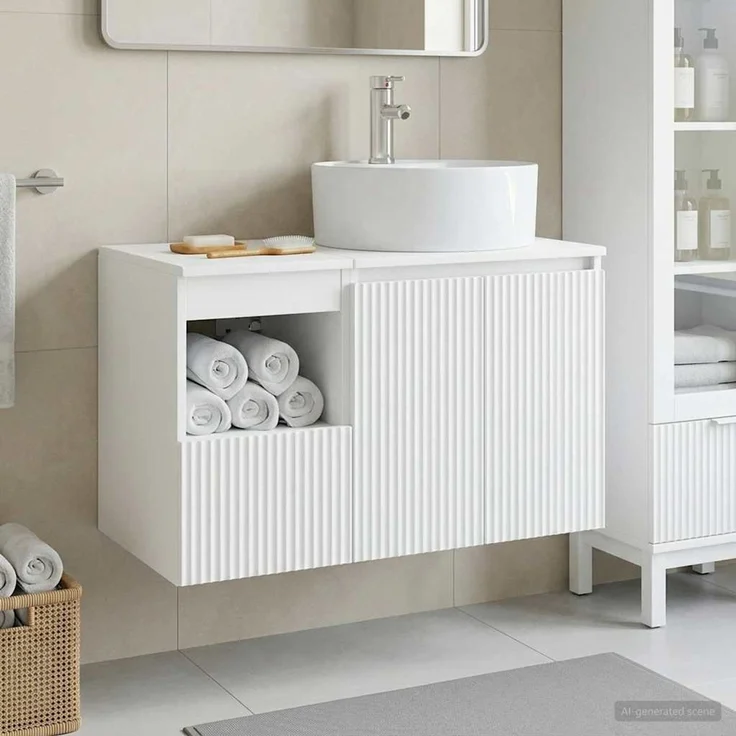 vidaXL Badezimmerschrank-Set 2 stk. Weiß 79,5 x 44,5 x 82 cm 3404074 – Bild 1