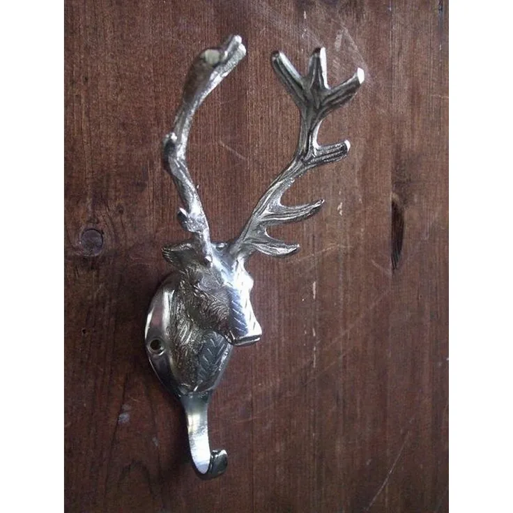 Deko-Impression Wandhaken Garderobenhaken Hirsch, Wandgarderobe, Wandhaken, Alu, massiv, (1-St)