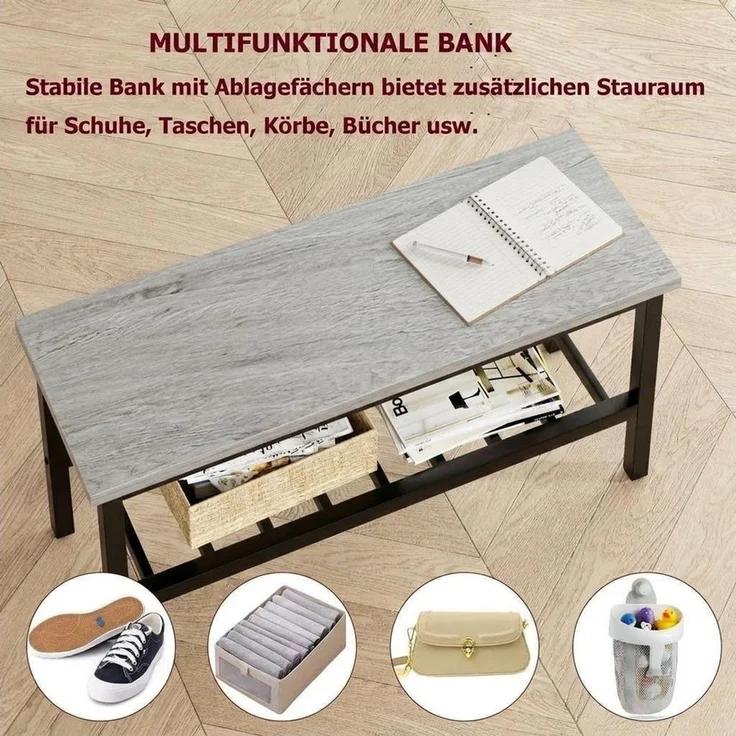 GarveeMore Essgruppe Esstisch-Set für 4, Esstisch mit 2 Stühlen und 1 Bank Platzsparend – Bild 4