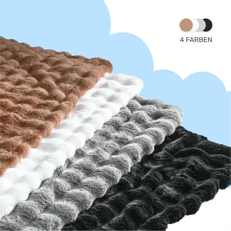 Dailydream Kunstfell Kuscheldecke - Wohndecke Warm Weich Luxus Tagesdecke, 150x200cm, Camel – Bild 5