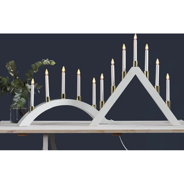 LED Lichterbogen ,Halla', 7-flammig, Holz, weiß – Bild 3