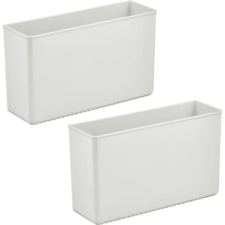 mDesign Hängekorb Küchenregal Organizer Aufbewahrung 2er-Set selbstklebend Grau