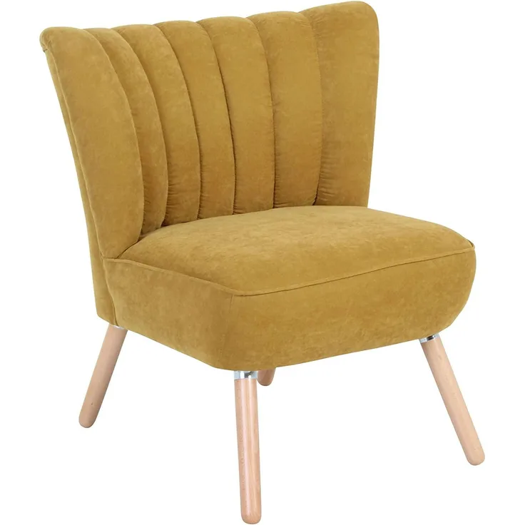 Sessel Kadisha Bezug Velourstoff Buche natur / mais 21133