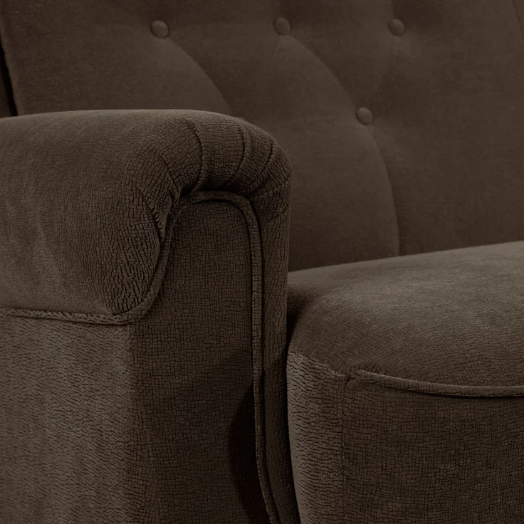 Sofa 3-Sitzer mit Bettfunktion Kaylyn Flockstoff braun – Bild 7