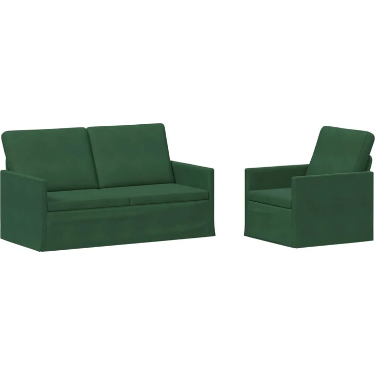 vidaXL Sofa-Set 2 pcs Dschungelgrün Cordstoff 3433252 – Bild 1
