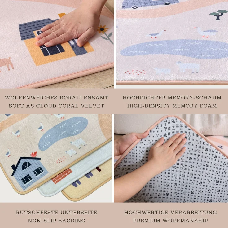 Hakuna Matte Kinderteppich Wolkenweiche Spielmatte Baby 160x120x1,5cm – Kinderzimmer Teppich, Höhe: 15 mm, Leicht, Rutschfest, Waschbar – Bild 4