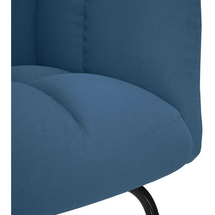vidaXL Schaukelstuhl mit Fußhocker Blau Stoff 4016808 – Bild 8