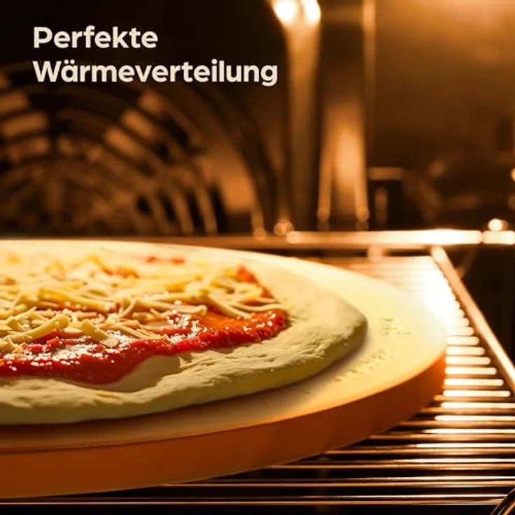 Praknu Pizzastein Pizzastein Rund 30 cm für Grill und Backofen - Für knusprigen Boden, Cordierit, (1-St), Für Knusprigen Boden - bis 900 °C - Wärme Speichernd – Bild 4