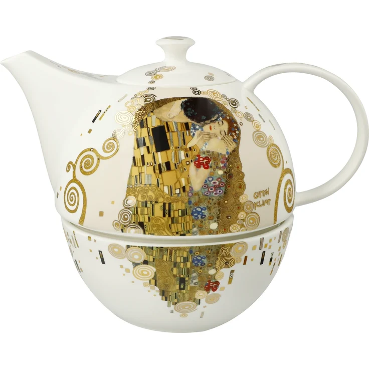 Goebel / Gustav Klimt - Der Kuss,Teekanne mit Stövchen,Klimt - Kuss,24,5cm x 16,0cm x 19,0cm / Fine Bone China / 24,5cm x 16,0cm x 19,0cm – Bild 8