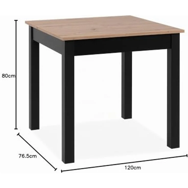Finori Esstisch COBURG 80 - Esszimmer in Artisan Eiche-Schwarz – Bild 3