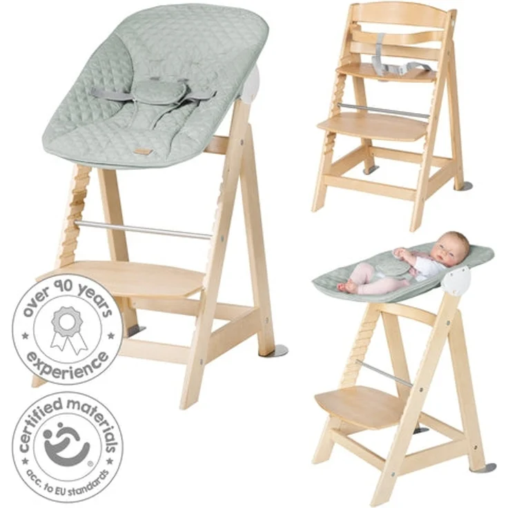 roba Treppenhochstuhl 'Born Up' - Set 2 in 1 - 'roba Style' Frosty green - ab Geburt - Natur – Bild 13