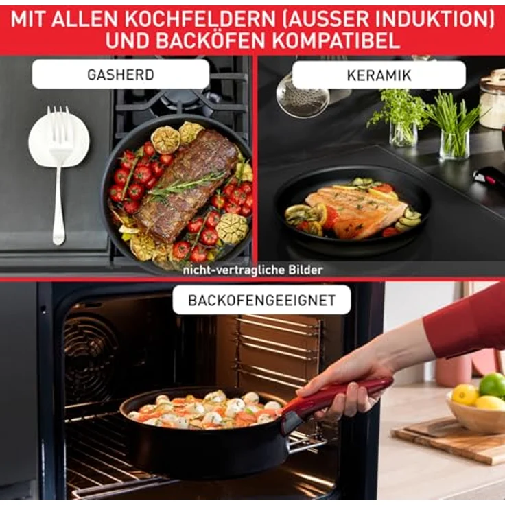Tefal Ingenio Easy On 20-teiliges Topf und Pfannenset abnehmbarer Griff, stapelbar, platzsparend, Töpfe und Pfannen mit Antihaftversiegelung, einfache Handhabung und Reinigung, L15994 – Bild 8
