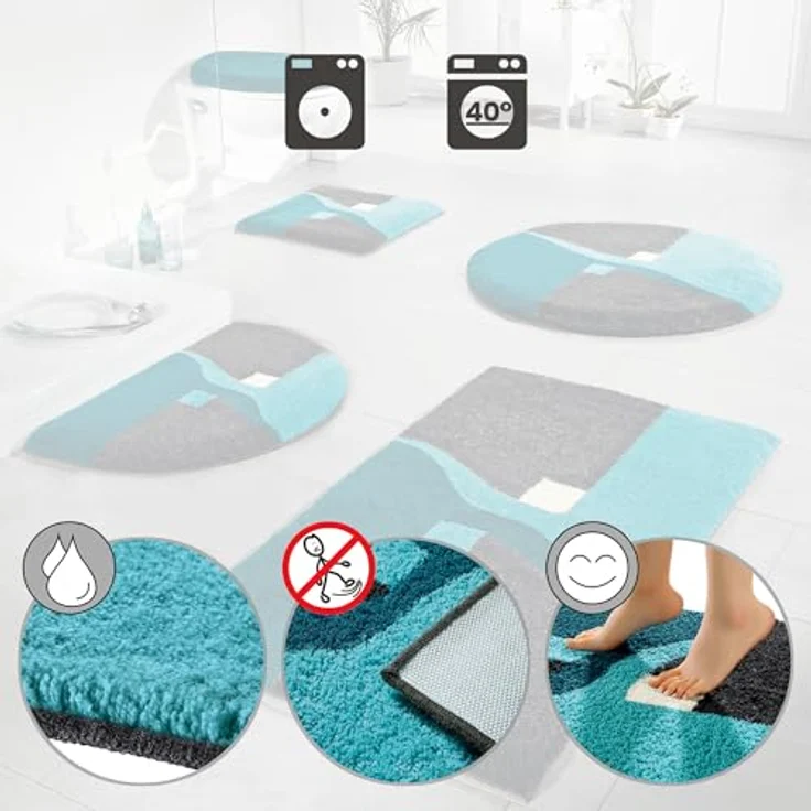 Erwin Müller Duschmatte Duschvorlage "Athen" halbrund, Höhe 20 mm, Grafik – Bild 5