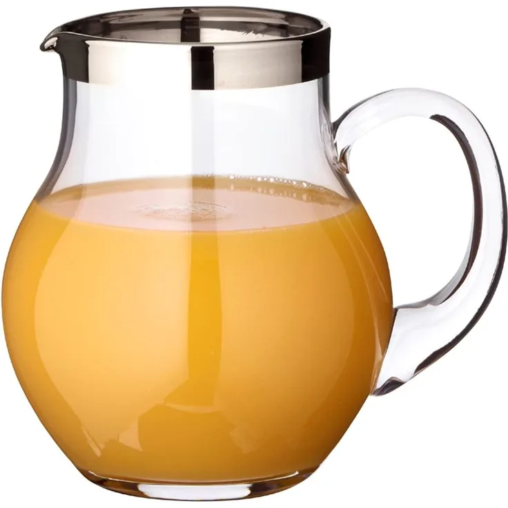 Krug Olivia, Mundgeblasenes Kristallglas mit Platinrand, Höhe 16 cm, Füllmenge 1,0 Liter
