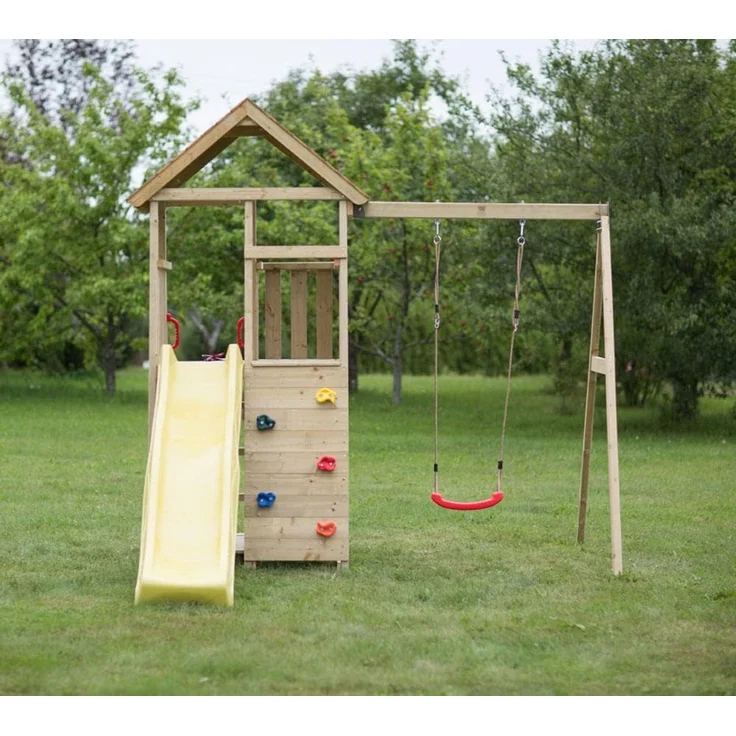 Wendi Toys Holz 'Pelikan', inkl. Picknicktisch, Schaukel und Rutsche, Natur, 280 x 270 x 270 cm, max. Belastbarkeit 50 kg – Bild 6