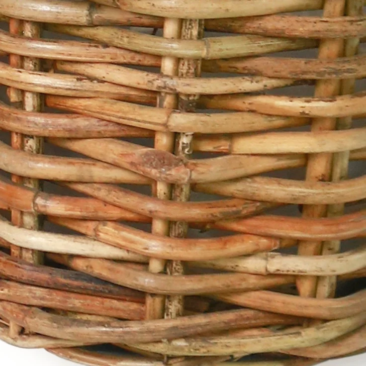 Dickes CL Rattan Pflanzkorb CESTINO natural ca.D35cm Ledergriffe Korb Handarbeit – Bild 7