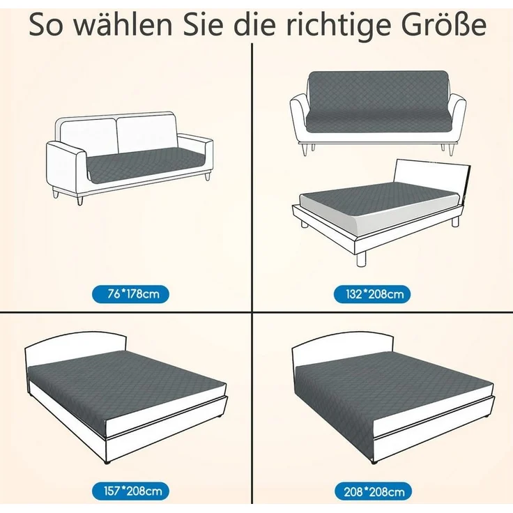 nobleza Hundematte Wasserdichte Hundedecke, Robuste Hundematte als Schutz für Sofa & Bett – Bild 2