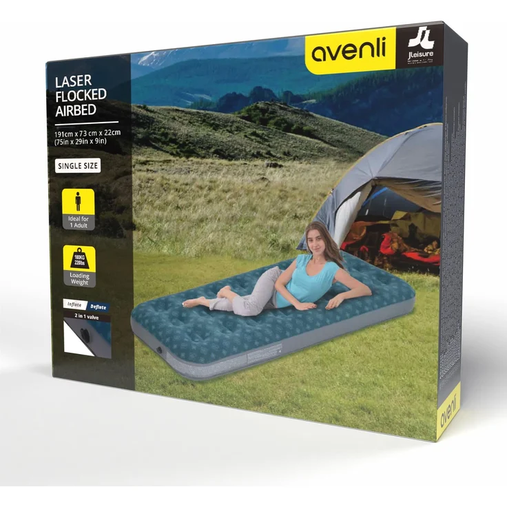 Avenli aufblasbares Luftbett / Campingmatratze 191 x 73 x 22 cm – Bild 7