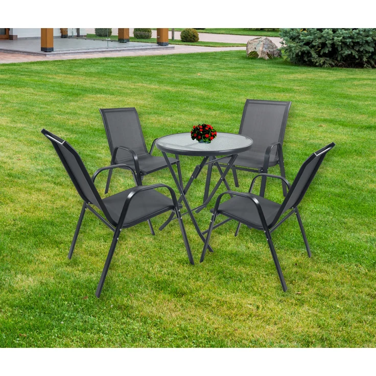 VCM Gartenmöbel-Set Sonlas 920591 Anthrazit H. 89 x B. 70 x T. 70 cm – Bild 5