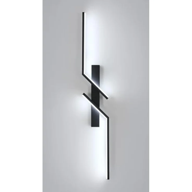 Goeco LED Wandleuchte Innen, 81 CM 24W LED Wandlampe Lang 2 Fimmige 6500K Kaltweißes Licht, Modern Led Wandlampe Schwarz für Flur Treppenhaus Wohnzimmer Schlafzimmer – Bild 10