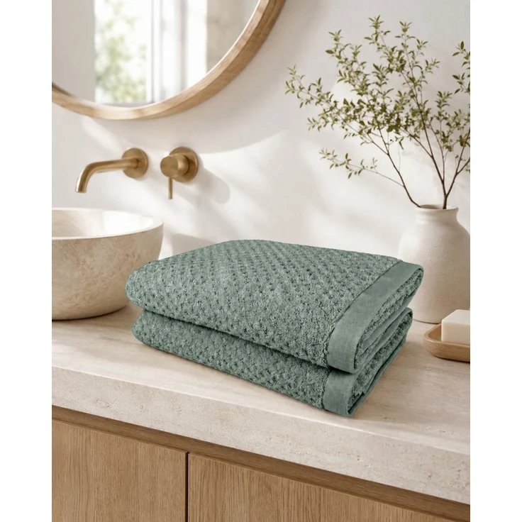 OTTO home Duschtücher Corrin, 2 Premium Duschtücher, 500 gr/m², 70x140cm, Frottier (2-St), 100% Baumwolle, mit Struktur, weich, 5 Jahre Garantie – Bild 2