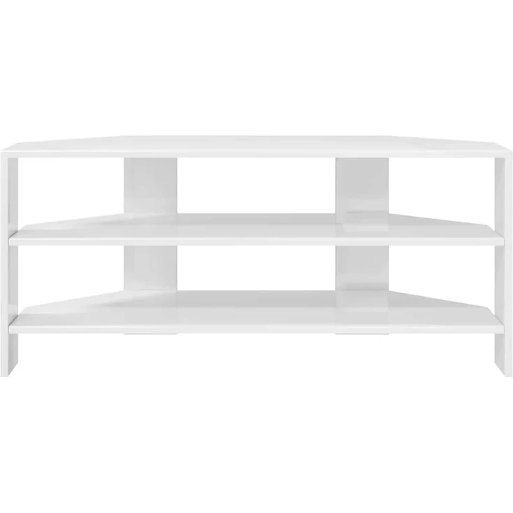 Eck TV Schrank,Fernsehschrank Hochglanz Weiß 102x40,5x45cm Holzwerkstoff – Bild 5