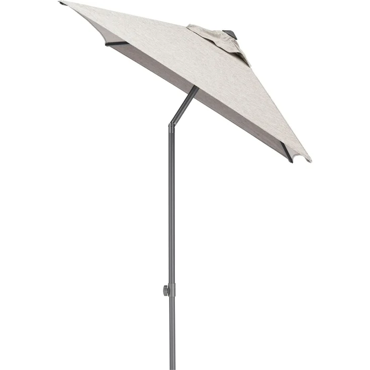 Kettler Easy-Push Sonnenschirm 150 x 210 cm | rechteckig | Aluminium Anthrazit | 100% Polyester (ca. 220 g/m²) | Öffnung mit Schieber | Bezug hellgrau meliert – Bild 1