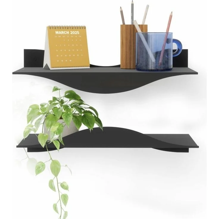 Umbra Wandregal Surf 2er Set Schwarz, 2-tlg. – Bild 4