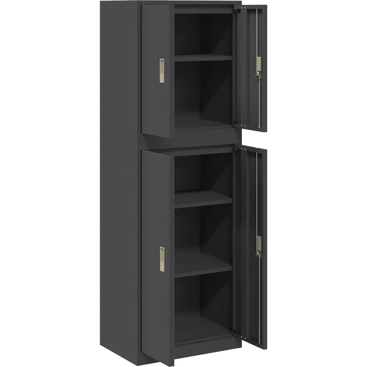 vidaXL Aufbewahrungsschrank 2 stk. Schwarz 60 x 40 x 175 cm Stahl 3438753 – Bild 5