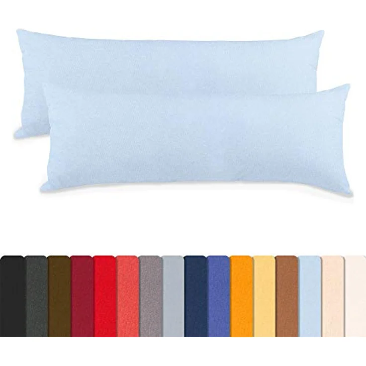 aqua-textil Classic Line Kissenbezug 2er-Set 40x120 cm Aqua blau Baumwolle Seitenschläferkissen Bezug Kissenhülle, Kopfkissenüberzug, Pillowcase, Bettkissen, Kopfkissenbezug, Reißverschluss – Bild 3