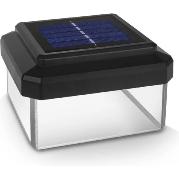 GreenBlue LED Gartenleuchte Solarmastleuchte für Zaun Outdoor geeignet, LED fest integriert, Warmweiß, solarbetriebene LED Gartenlampe für Garten und Zaun wetterfest – Bild 1