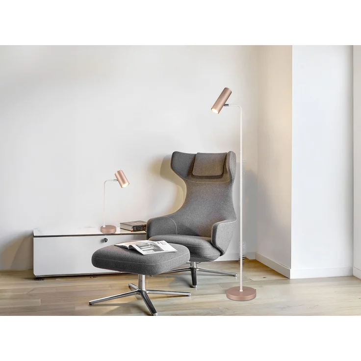 LED Leseleuchte Metall Coffee / Weiß, Spot schwenkbar, Höhe 151cm – Bild 7