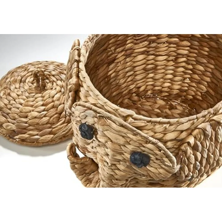 Kobolo Aufbewahrungskorb Dekokorb ELEFANT aus Wasserhyazinthe (mit Deckel) – Bild 5