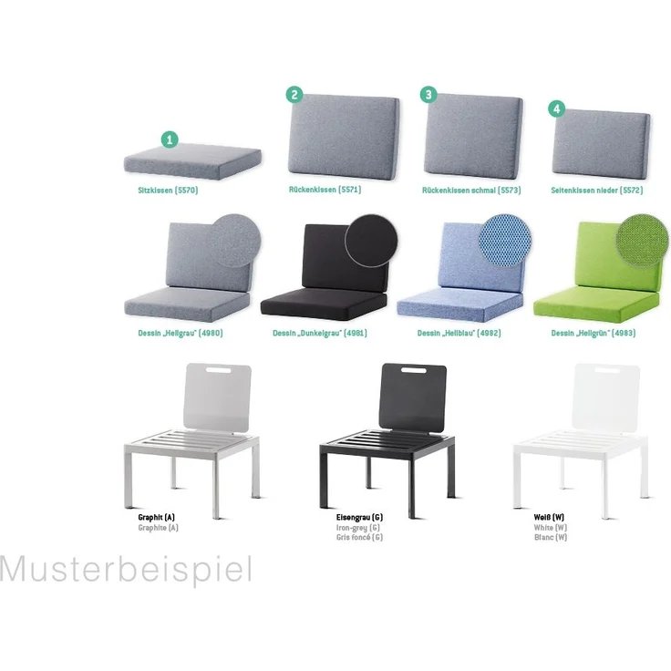 Sieger Lugo Lounge Basis - inkl. 1x Rücken- / Seitenelement + 1x Verbindungselement Einzelteil des Loungesets Lugo, Aluminium Weiß, 60 x 36 x 60 – Bild 1