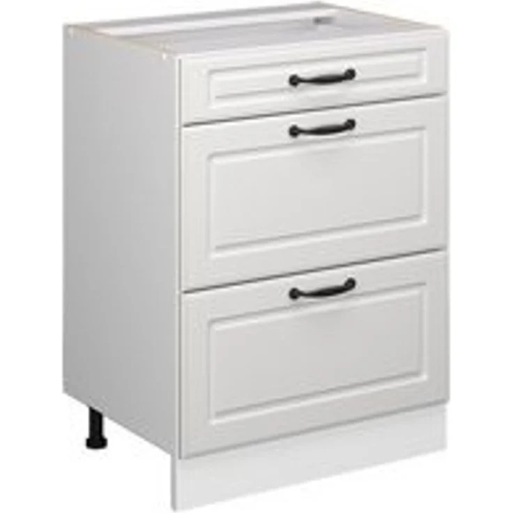Küchenunterschrank R-Line Weiß Landhaus 60 cm mit Schubladen, ohne Arbeitsplatte Vicco – Bild 6