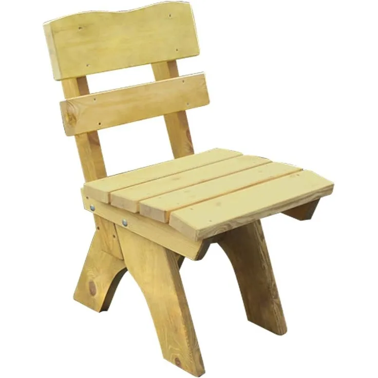 Gartenstuhl, Kiefernholz massiv hellbraun, 50 x 60 x 82 cm