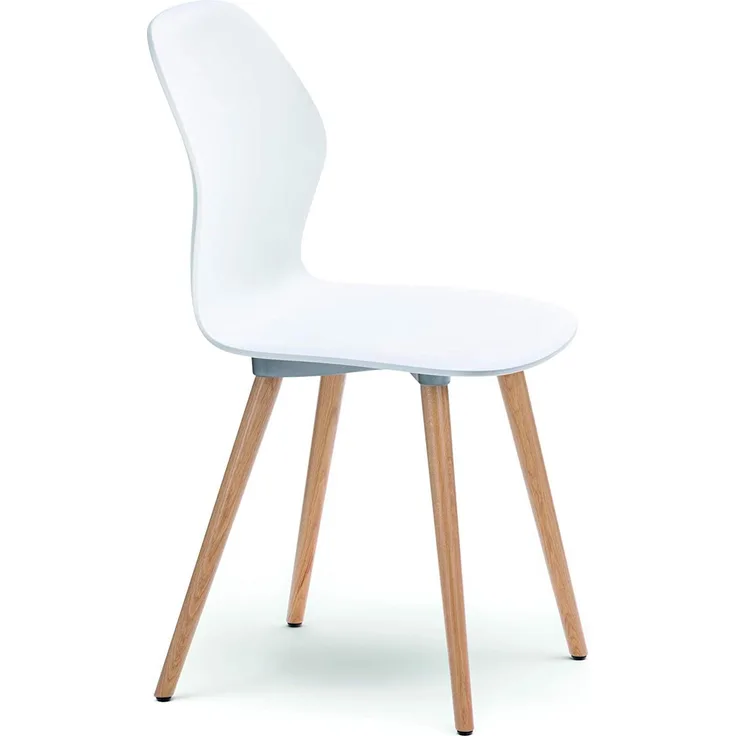 Sedus se:spot Vierfußstuhl, Designstuhl, Wohnzimmerstuhl, weiß, Holz/Eiche Natur, Kunststoff, 855 mm