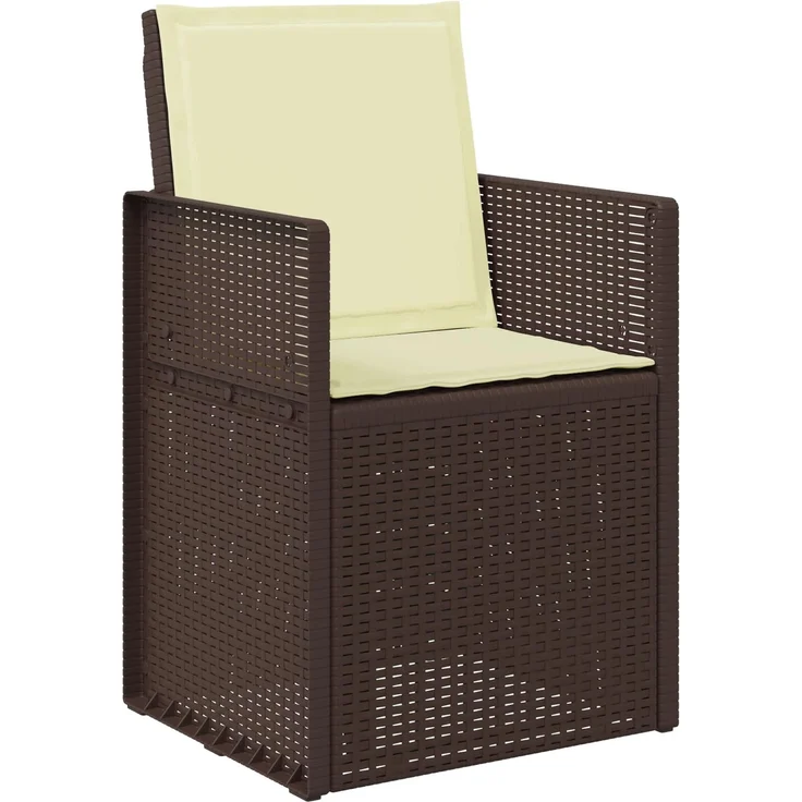 vidaXL Garten Esszimmerstühle 2 pcs Braun und Creme PP 899993 – Bild 4