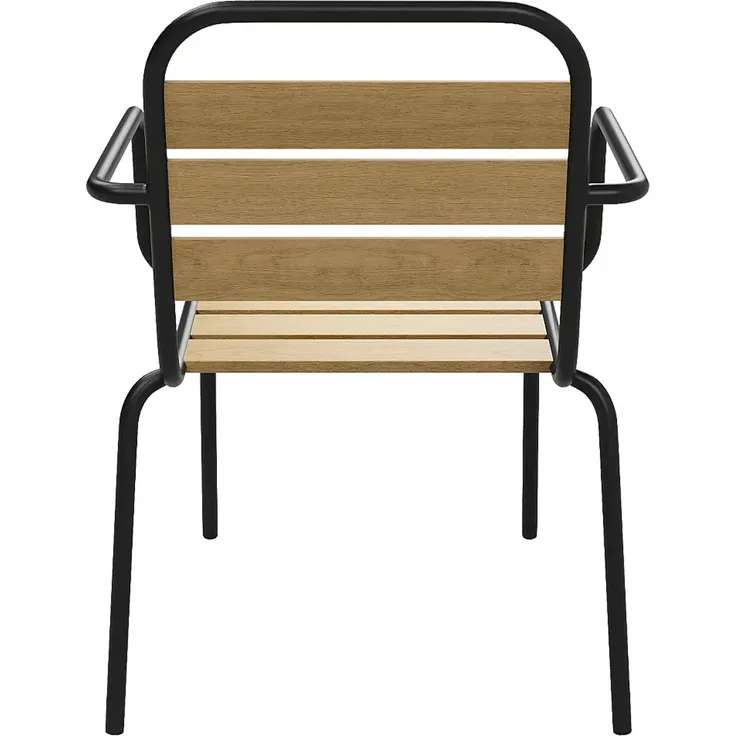 Vente-unique - LYLIOS Garden dining set Metall Schwarz - B 59,5 cm x H 80 cm x L 54 cm – Bild 6