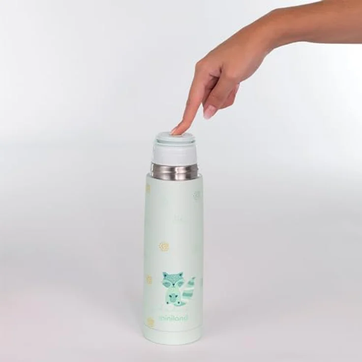 Miniland Thermy Mint 500 ml. Hochwertige Edelstahl-Isolierflasche von hoher Qualität um Flüssigkeiten warm oder kalt zu halten für mehr als 24 Stunden. – Bild 3