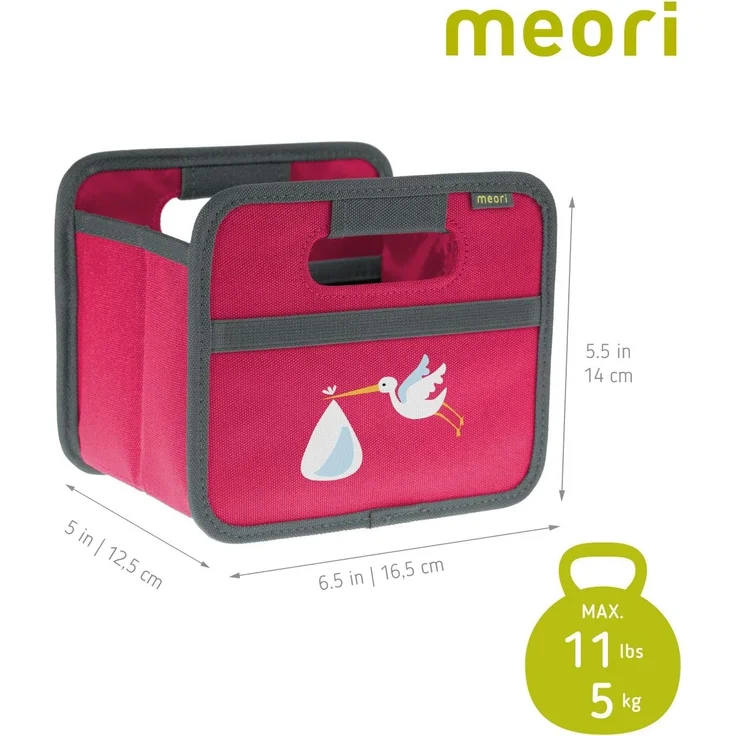 Meori - Faltbox Mini Aufbewahrungsbox Klappbox Pink Storch A100499 – Bild 5