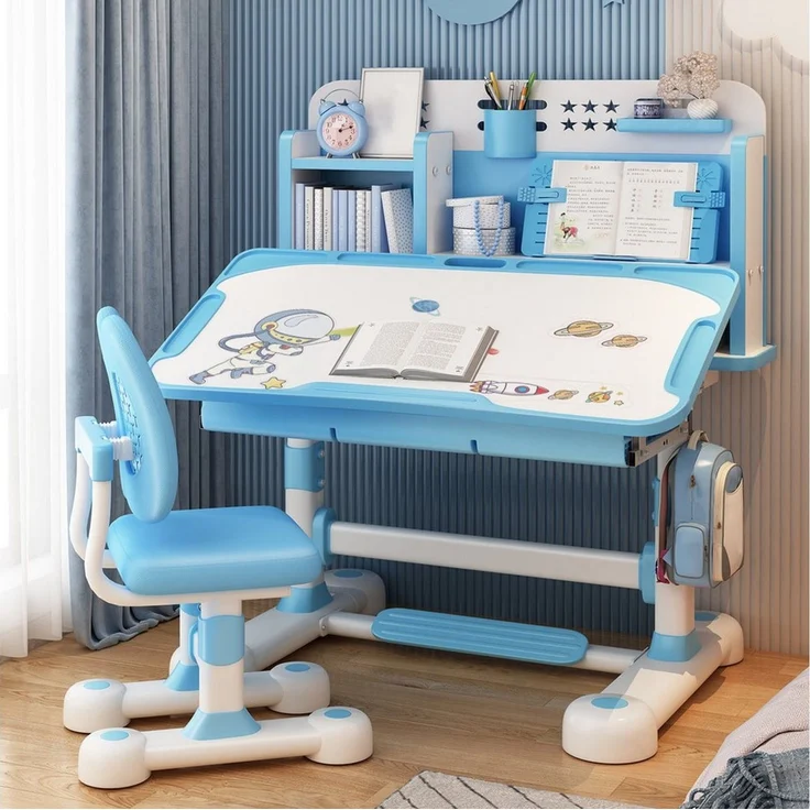 Rutaqian Kinderschreibtisch Kinderschreibtischstuhl mit Bücherständer,Höheverstellbar 65 und 71cm (Schreibtisch Mädchen ab 6 jahren, 1-St, ergonomischer Kids Schreibtisch und Stuhlset für Kinder), mit Stuhl & Schublade,Kinder Schüler Schreibtisch für J... – Bild 2