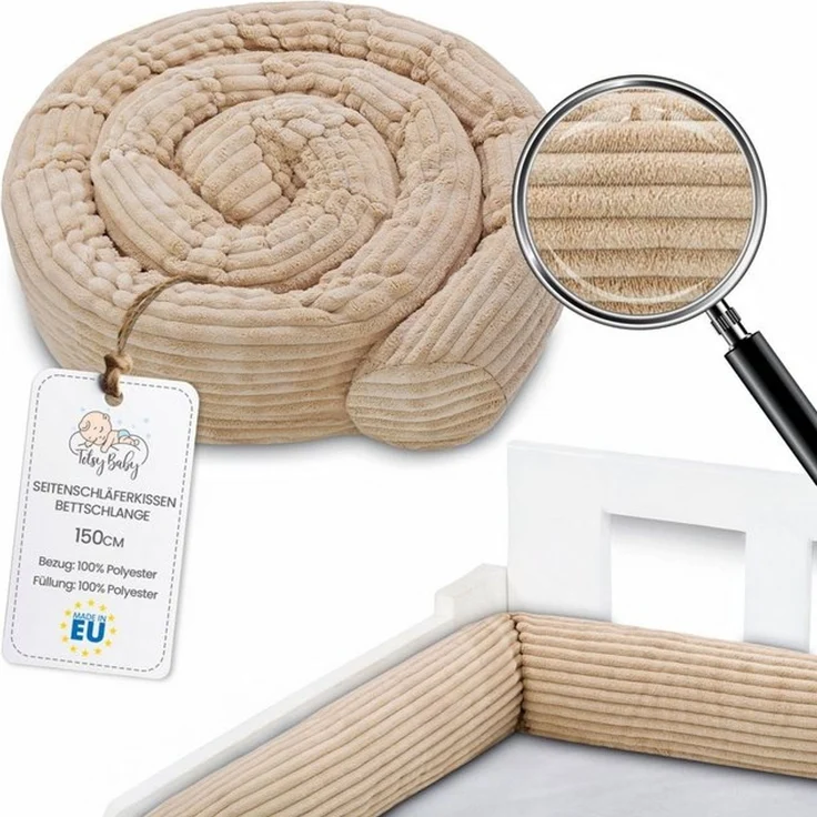 Totsy Baby Seitenschläferkissen Bettschlange Body Pillow - Kopfkissen lang Bettrolle Schlafkissen – Bild 4